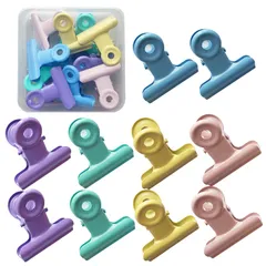 3cm 小さい かわいい 文房具 オフィス用 クリップ 10個セット 文書 ファイル 密封クリップ 金属 事務用品 ペーパー 目玉クリップ 文書 ファイル レシート バインダークリップ 食品保存 便利 5WYOUKE 耐久性 錆びにくい カラー （ ピンク、ブ