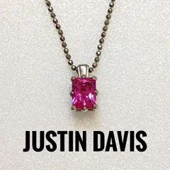 【美品】ジャスティンデイビス JULIET ネックレス 45cm シルバー 925 ピンク SNJ163