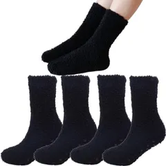 暖かい靴下 滑り止め 冬 ルーム もこもこソックス 裏起毛 極厚 4足組」レディース 防寒 発熱 ふわふわ [Sandyting] 睡眠 部屋