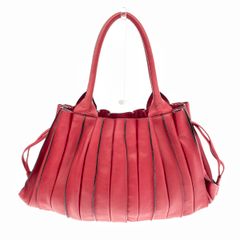 美品 アニエスベー トートバッグ ナイロン チェック ピンク パテント 