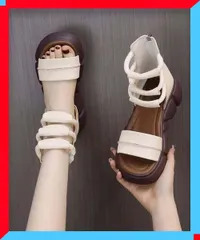 新品 厚底サンダル レディースブーツサンダル夏 コンフォート靴脚長 おしゃれサマーくつ トラックソール夏靴【送料無料】