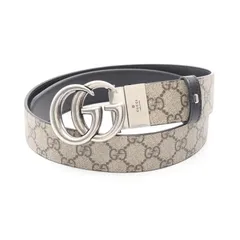 グッチ GUCCI ベルト ダブルG GGスプリーム 62705592TIN976985 ベージュ/ブラック レザー PVCコーティングキャンバス ベルト メンズ 新品