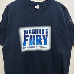 古着 ナイアガラの滝 ナイアガラズ フューリー Niagara's Fury ユーズド Tシャツ Lサイズ 半袖 夏物 夏服 お土産 ムービーTシャツ アトラクション アメリカ カナダ USA 輸入 両面プリント グラフィック デザインメッセージ