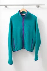 《アウター》80's-90's L.L.Bean フルジップ フリースジャケット エメラルドグリーン | カタディンロゴ 古着