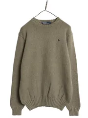 【お得なクーポン配布中!】 90s ポロ ラルフローレン コットン ニット セーター メンズ L / 古着 オールド 長袖ニット ワンポイント クルーネック ゆったり シンプル 