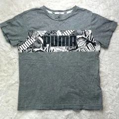 PUMA プーマ キッズ Tシャツ 140 グレー 杢グレー 半袖 トップス カットソー ロゴ プリント ジュニア 男の子 女の子 スポーツウェア トレーニング 普段着 運動会 部活 綿100% 130 140cm 150cm 正規品 582925-03