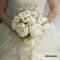 【新品?未使用】◆ウエディングブーケ 花束 花飾り 結婚式 バラ造花 ウェディング用 アレンジメント 花嫁 披露宴 手作り キット ブライダル