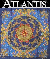 【広尾店】エルメス HERMES カレ90 大判スカーフ LUNA PARK 青系 マルチカラー シルク100％ 【17496】