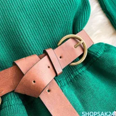 人気商品 ニットワンピースレディース 膝丈ワンピース 秋冬 長袖ワンピース 配色 切り替えニット ロング丈プリーツスカート オシャレ通勤 韓国風 着痩せ