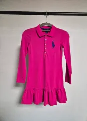 ポロラルフローレン 女の子 ピンク 長袖 ONE PIECE S(7)