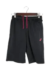 アシックス asics ハーフ パンツ ジャージ ロゴ プリント ウエストゴム サイズ Sネイビー QQQ