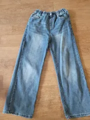 160 リー・リトルレン 밴딩 ワイド デニム パンツ