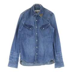 REMI RELIEF (レミ レリーフ) スタッズ付き ウォッシュ加工 長袖 デニムシャツ ライトブルー