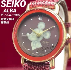 【ディズニー公式】 SEIKO セイコー ALBA ミッキーマウス 腕時計 稼働 ヴィンテージ アンティーク アルバ 電池交換済 腕時計