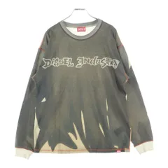 DIESEL (ディーゼル) t-boxt-ls-show-v2 グラフィックプリント 長袖Tシャツ ロンT カットソー グレー A21621
