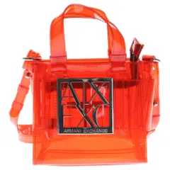 Armani Exchange (アルマーニ エクスチェンジ) PVC ビニール マイクロ クリア 2WAY ショルダーバッグ レッド