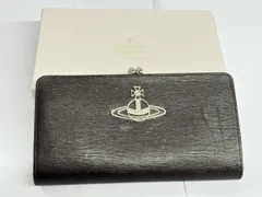 Vivienne Westwood ロングウォレット ヴィヴィアンウエストウッド 長財布 がま口 オーブ ブラウン レザー