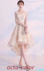 送料無料 未使用 発表会 結婚式 フィッシュテ－ル ミディアム ドレス 11号 L (OPN2590)