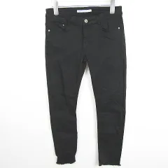 ザラ トラファルック ZARA Trafaluc denimwear パンツ カットオフ フリンジ ストレッチ コットン 38 ブラック 5520/999 kz11533
