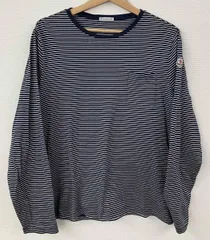 MONCLER モンクレール ボーダーTシャツ メンズ M 紺 ネイビー Tシャツ ボーダー