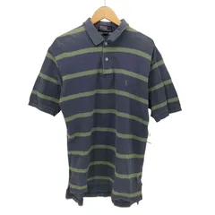 ポロバイラルフローレン Polo by RALPH LAUREN ポニー 刺繍 ボーダー 鹿の子 S/S ポロシャツ メンズ import：L 