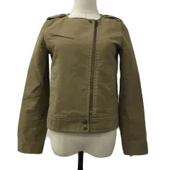 B&Y ユナイテッドアローズ BEAUTY&YOUTH ビューティー&ユース ジャケット ライダース ノーカラー ライナー付き ジップアップ 無地 長袖 S 茶 ブラウン