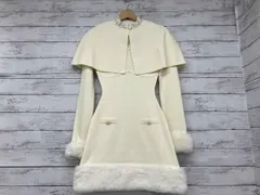 Darich／長袖ワンピース／ビジューケープニットミニワンピース／112544027／アイボリー／Lサイズ