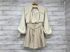 Darich／長袖ワンピース／ドッキングコルセットプリーツミニワンピース／アイボリー／Lサイズ