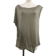 ルシェルブルー LE CIEL BLEU セーター ニット カットソー プルオーバー ボートネック 無地 アシンメトリー ノースリーブ F グレー ベージュ