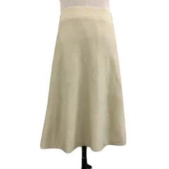 エニィスィス エニシス anySiS スカート フレア 膝丈 ニット ウエストゴム 無地 ラメ 2 ベージュ