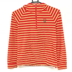 パーリーゲイツ パーカー レッド×イエロー ボーダー柄 ハーフジップ フリース  レディース 0(S) ゴルフウェア PEARLY GATES