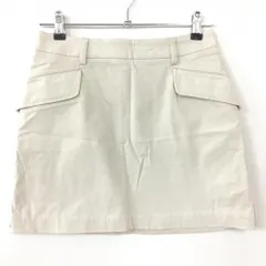 adidas アディダス スカート ライトベージュ×黒 サイドプリーツ ストレッチ レディース S/P ゴルフウェア