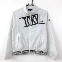 キャロウェイ ジャケットブルゾン 白×黒 裏地メッシュ ダブルジップ レディース S ゴルフウェア Callaway