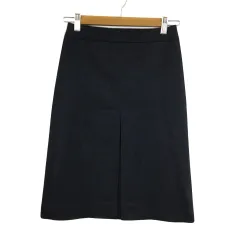 アンタイトル UNTITLED スカート タイト 膝丈 ボックスプリーツ 無地 0 黒 ブラック