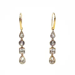 SWAROVSKI スワロフスキー ピアス  4連 ティアドロップ ラウンド スクエア 5395236   ゴールドカラー レディース / 240001180318