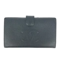 CHANEL シャネル 二つ折り財布  キャビアスキン/ココマーク/カード・シール無し    ブラック レディース / 241019000628