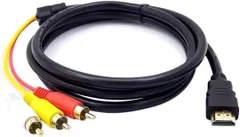 HDMI TO RCA3変換ケーブル 金メッキ 赤白黄蓮 253K1569