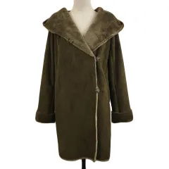 ロッソ ROSSO アーバンリサーチ コート フェイクムートン シングル ミドル フード フェイクファー 長袖 FREE 茶 ベージュ ブラウン