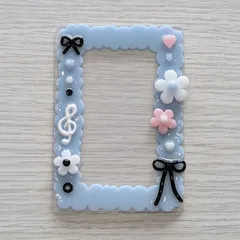 【10】トレカケース レジンデコ フラワー リボン