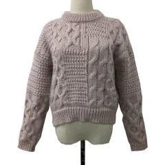 フリーズマート FREE'S MART セーター ニット ハイネック プルオーバー ケーブル編み 長袖 FR ピンク