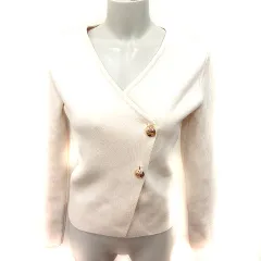 ザラ ZARA ジャケット ノーカラー S アイボリー /RT