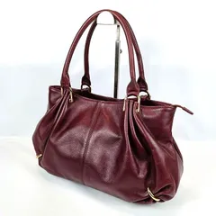 U by ungaro ユーバイ ウンガロ ショルダーバッグ レザー ボルドー系 赤茶色 肩掛け ハンドバッグ レディース