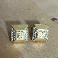 正規品　ジバンシー　イヤリング　ゴールド色　ラインストーン　良品
