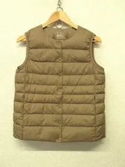ma0023：無印良品(MUJI)ライトダウンベスト/330565-378/ライトブラウン/WOMEN'S L