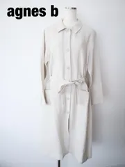 【新品】agnes b　アニエスベー　リネンコート　定価49,500円　LLサイズ　４２　ベージュ　麻100%　ロング　長袖　綺麗め　おしゃれ　お出掛け　送料込み　6465739