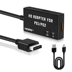 【特価セール】Mcbazel PS1/PS2専用 HDTVからHDMI変換コンバーター アスペクト比切り替えスイッチ内蔵 4:3から16:9変換可能 HDMI変換接続コンバーター PSHDMI変換-ブラック