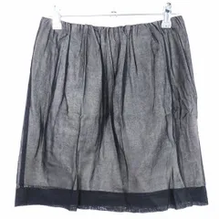 アダムエロペ Adam et Rope' 1 un タイトスカート ミニ ギャザー サイドファスナー コットン 無地 36 黒 ブラック ボトムス /T2