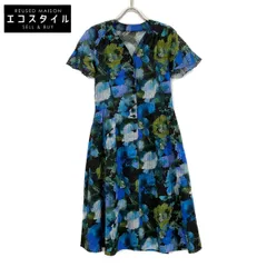 jun ashida ジュンアシダ ﾌﾞﾙｰ P09231 ｺｯﾄﾝ混 ﾁｪｯｸ×ﾌﾗﾜｰ ﾜﾝﾋﾟｰｽ 7