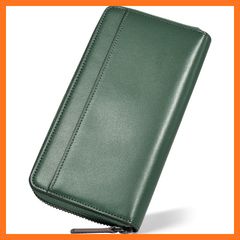 [New] [iKaban] Men's Long Wallet, Genuine Leather, Large Capacity, Coin Purse, Solid Color, Cowhide Leather Wallet, Popular Brand, Gift, YKK Zipper, Made by Top Leather Craftsmen, Stylish, Father's Day Gift, Card Wallet, 1