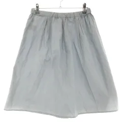 エニィスィス エニシス anySiS スカート フレア ひざ丈 ウエストゴム 薄手 コットン 無地 2 青 ブルー ボトムス /T2